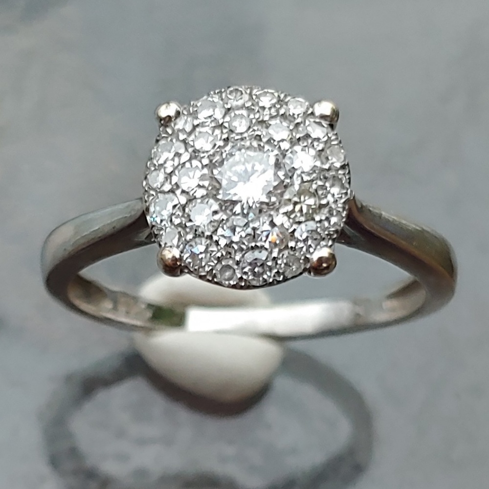 1ct Real Diamond 10kt WG Engagement Ring
